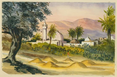 Pustynne miasto (toaleta i ołówek na papierze)